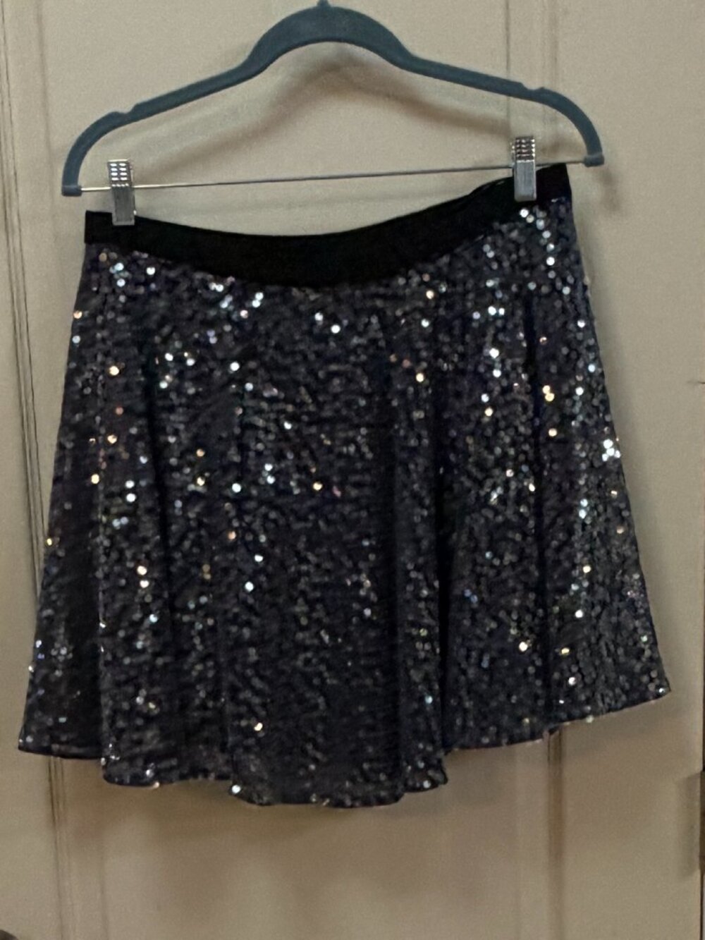 Rachel Roy Women's Size 10 100% Polyester Elastic Waist Swing Skirt. Blue